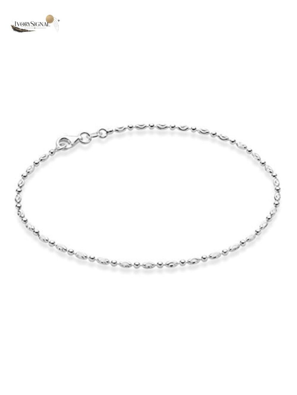 Italian 925 Sterling Silver Bead Anklet Lobster Claw